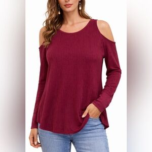 Charming Charlie Sexy Blouse Size XL Soulders Off Long Sleeve